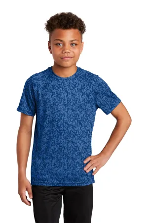 Sport-Tek Youth Digi Camo Moisture Wicking Short Sleeve Crewneck T-Shirt - True Royal Blue