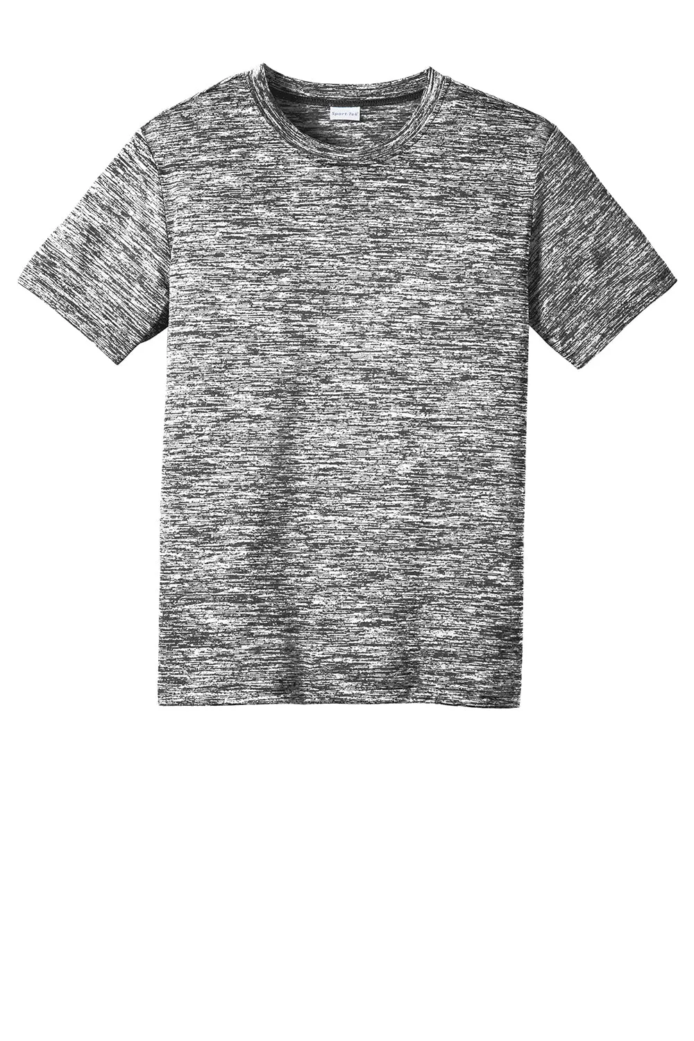 Sport-Tek Youth Electric Heather Moisture Wicking Short Sleeve Crewneck T-Shirt - Black Electric