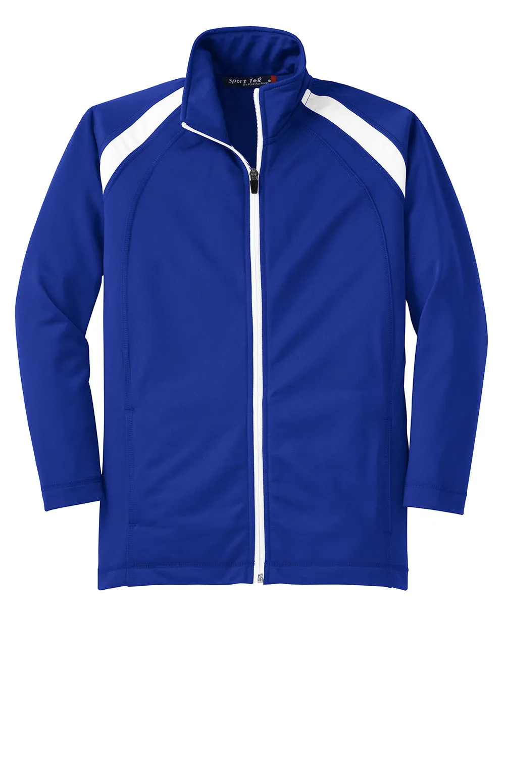 Sport-Tek Youth Full Zip Track Jacket - True Royal Blue/White