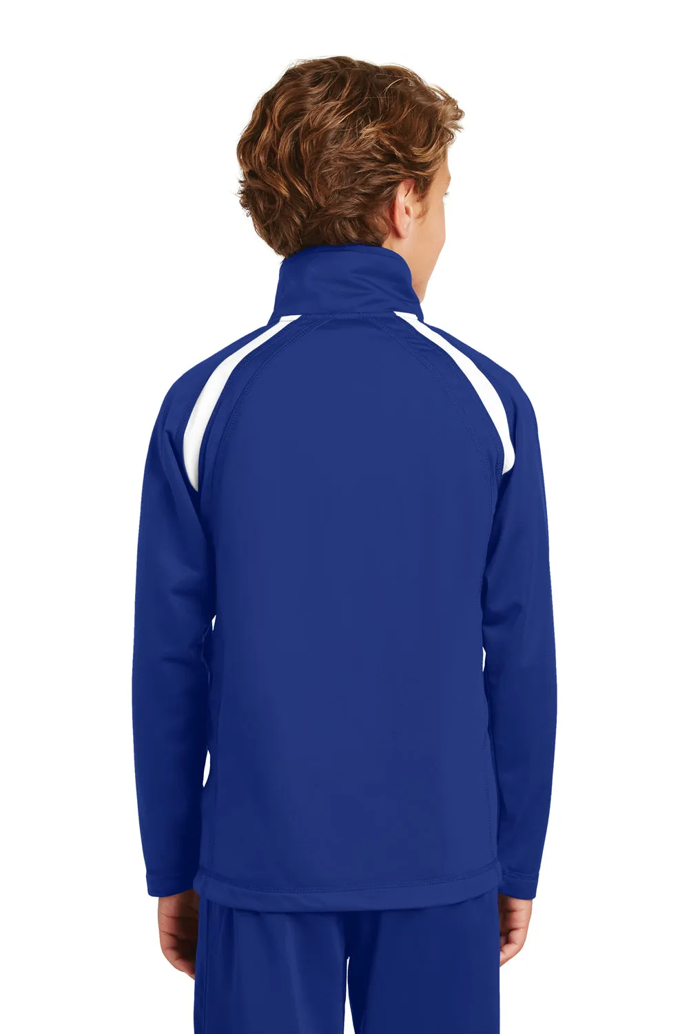 Sport-Tek Youth Full Zip Track Jacket - True Royal Blue/White