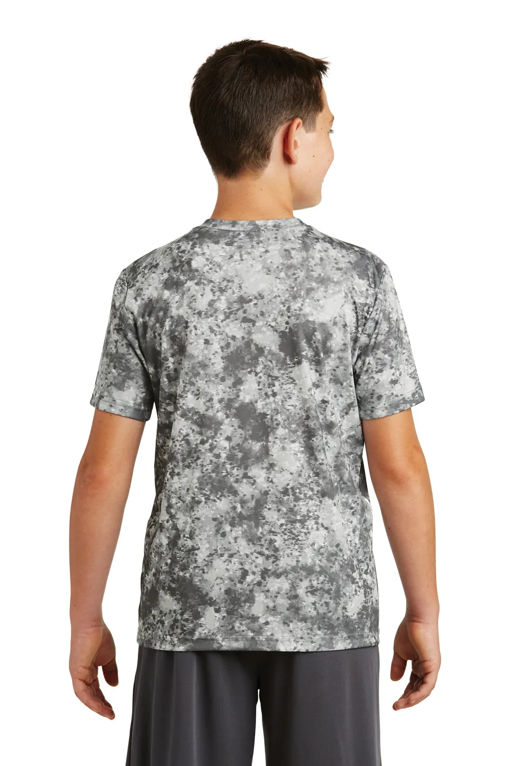 Sport-Tek Youth Mineral Freeze Moisture Wicking Short Sleeve Crewneck T-Shirt - Dark Smoke Grey - Closeout