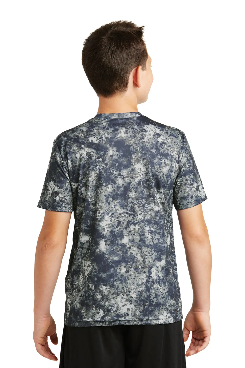 Sport-Tek Youth Mineral Freeze Moisture Wicking Short Sleeve Crewneck T-Shirt - True Navy Blue - Closeout