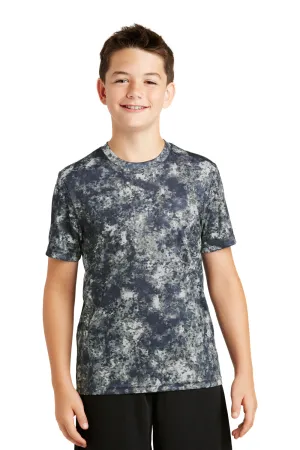 Sport-Tek Youth Mineral Freeze Moisture Wicking Short Sleeve Crewneck T-Shirt - True Navy Blue - Closeout