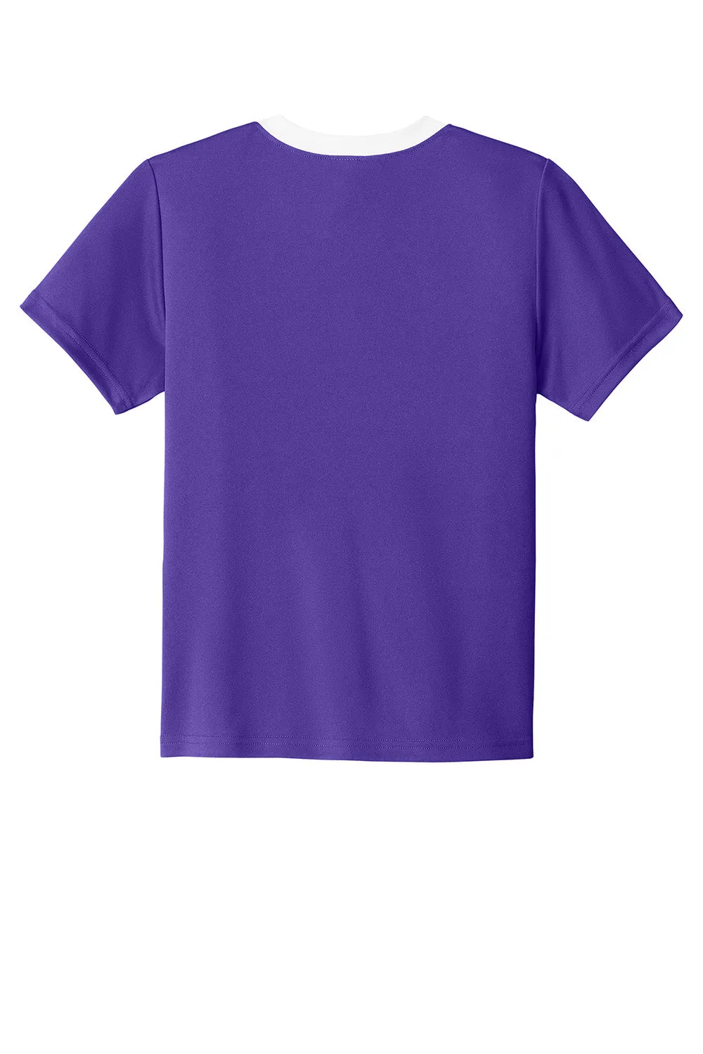 Sport-Tek Youth Moisture Wicking Competitor United Short Sleeve Crewneck T-Shirt - Purple/White