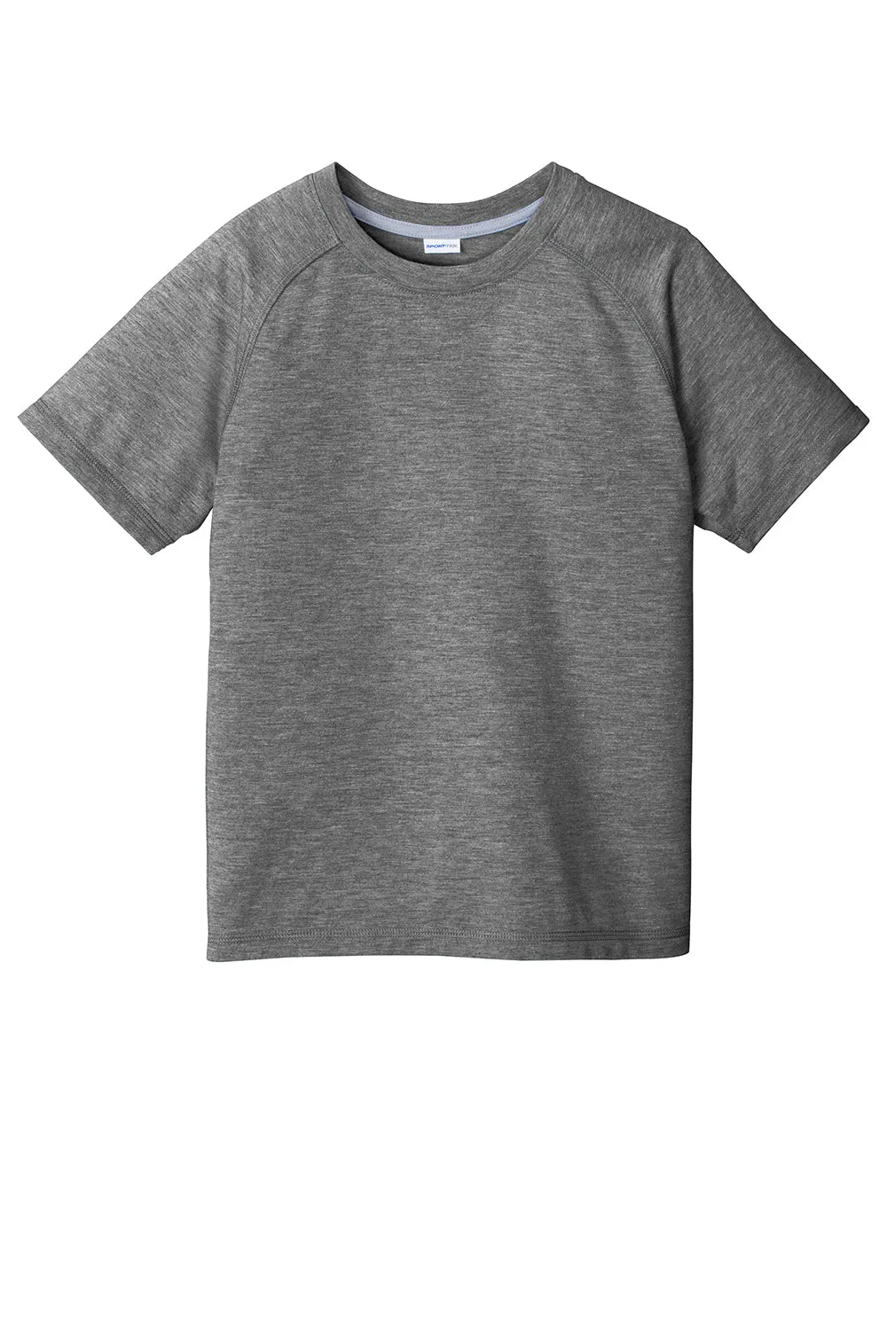Sport-Tek Youth Moisture Wicking Short Sleeve Crewneck T-Shirt - Heather Dark Grey