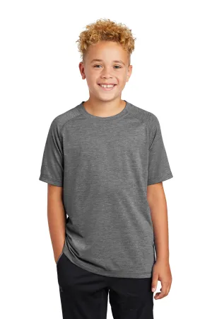 Sport-Tek Youth Moisture Wicking Short Sleeve Crewneck T-Shirt - Heather Dark Grey