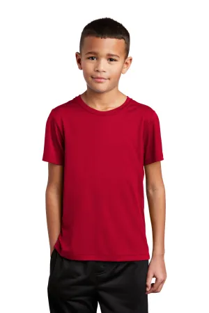 Sport-Tek Youth Moisture Wicking Short Sleeve Crewneck T-Shirt - True Red
