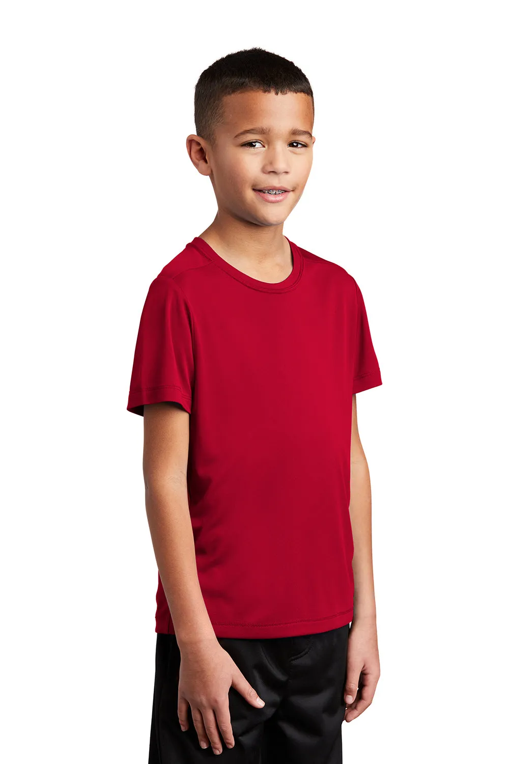 Sport-Tek Youth Moisture Wicking Short Sleeve Crewneck T-Shirt - True Red