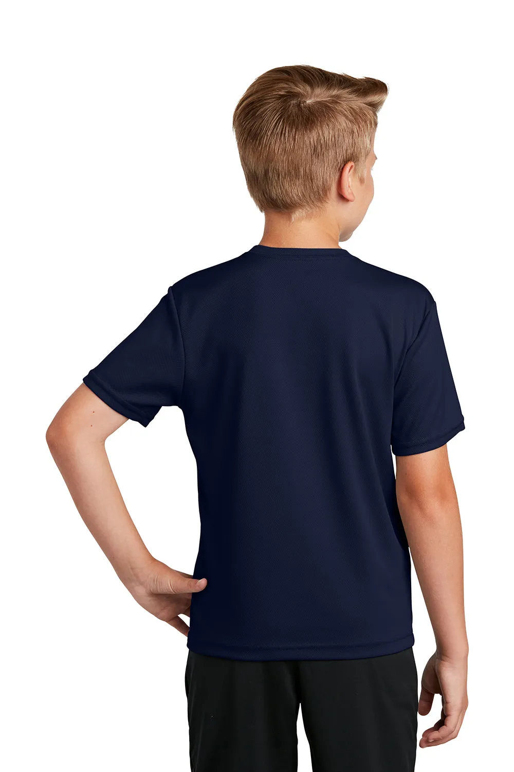 Sport-Tek Youth RacerMesh Moisture Wicking Short Sleeve Crewneck T-Shirt - True Navy Blue