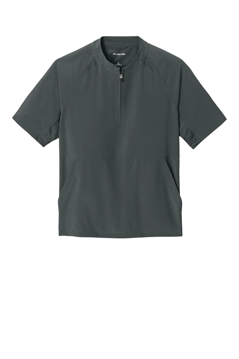 Sport-Tek Youth Repeat Moisture Wicking 1/4 Zip Short Sleeve Jacket - Iron Grey