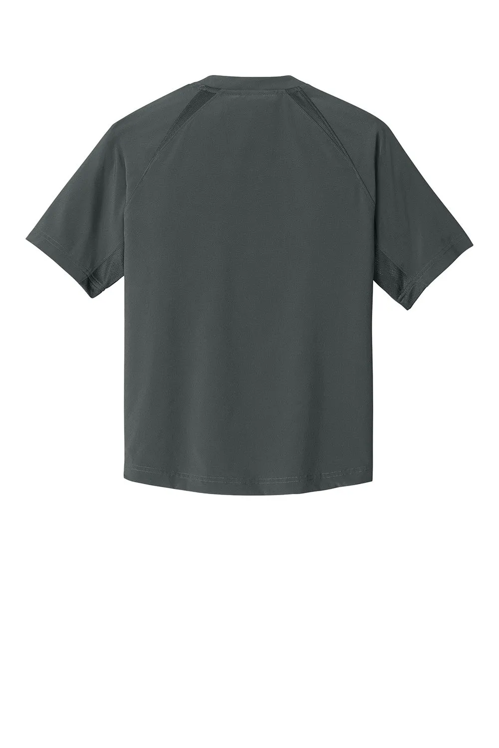 Sport-Tek Youth Repeat Moisture Wicking 1/4 Zip Short Sleeve Jacket - Iron Grey