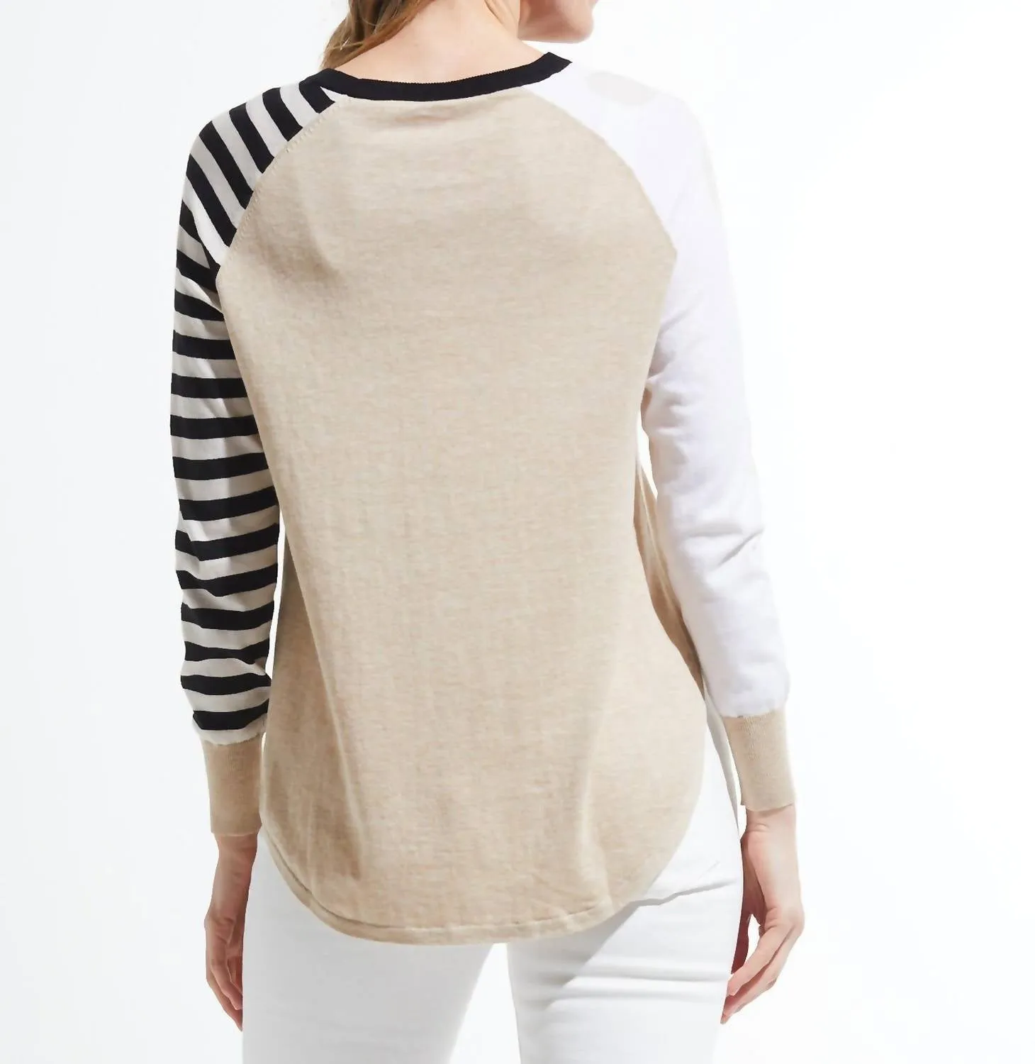 Spots And Stripes Sweater In Crema