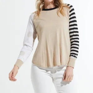 Spots And Stripes Sweater In Crema