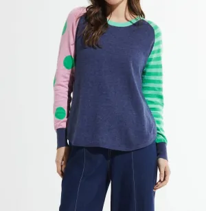 Spots And Stripes Sweater In Denim