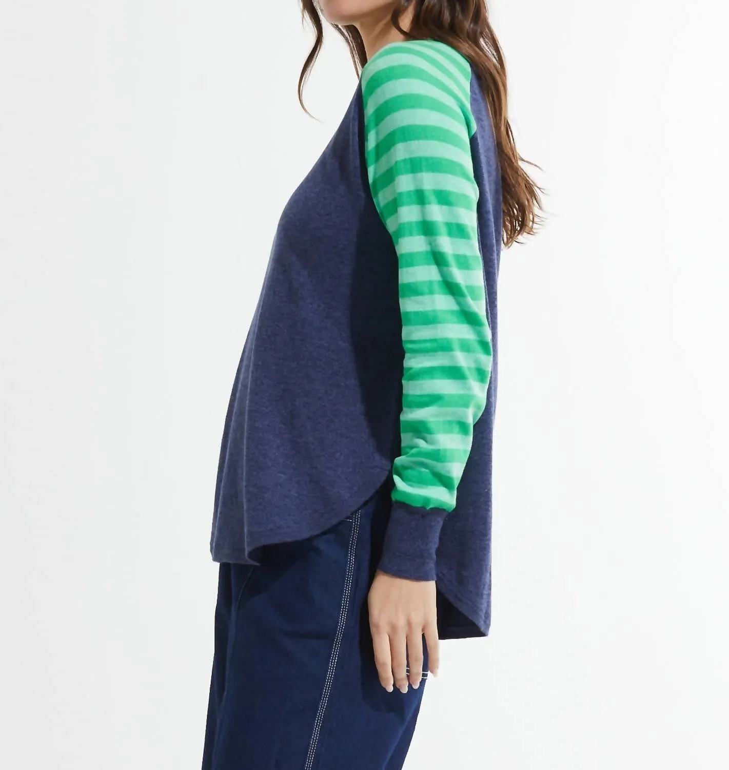 Spots And Stripes Sweater In Denim