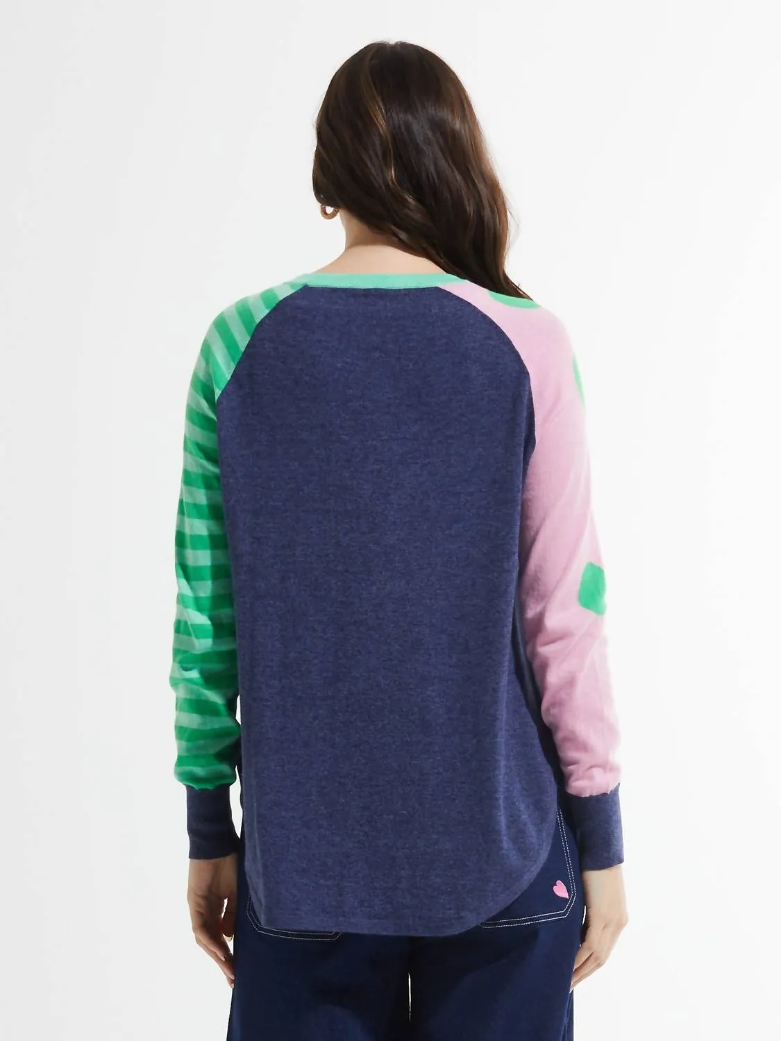 Spots And Stripes Sweater In Denim