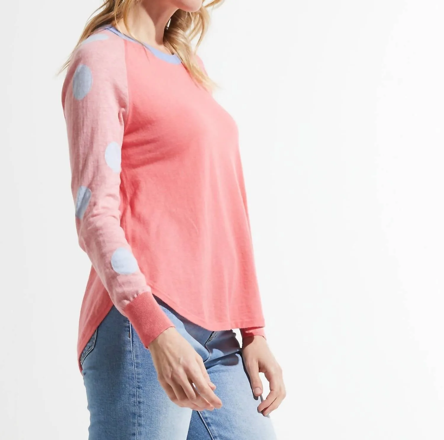 Spots And Stripes Sweater In Flamingo