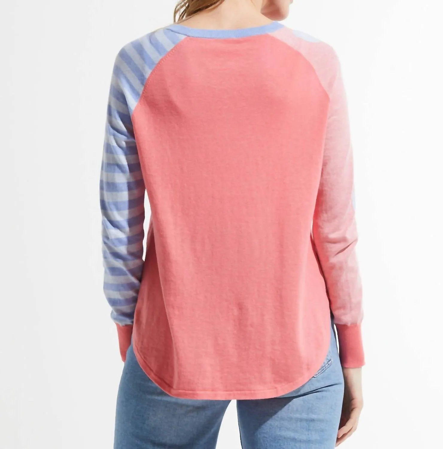 Spots And Stripes Sweater In Flamingo
