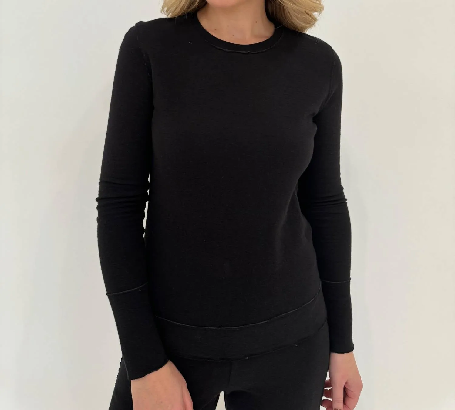 Stella Double-Faced Top In Black/charcoal