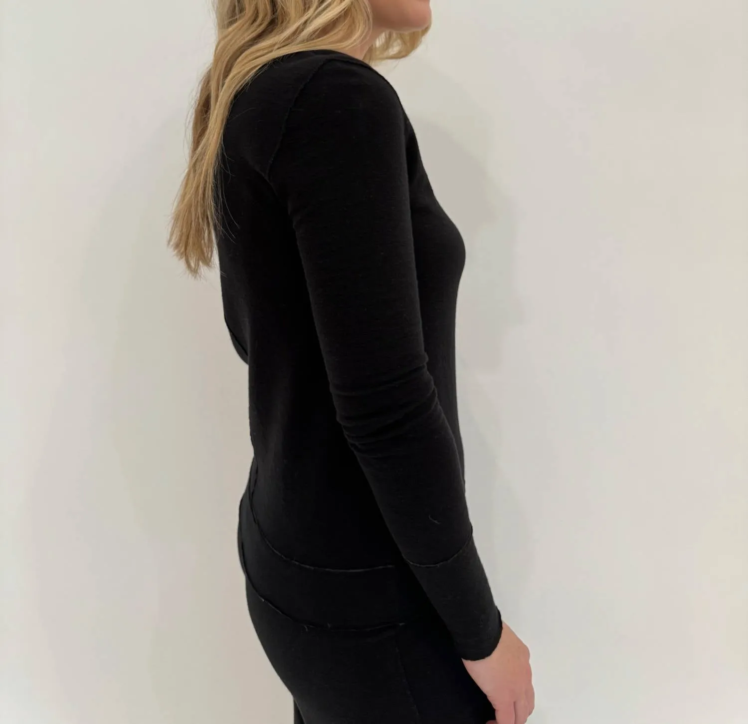 Stella Double-Faced Top In Black/charcoal