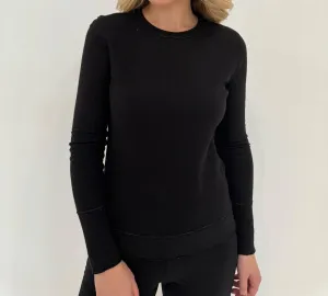 Stella Double-Faced Top In Black/charcoal