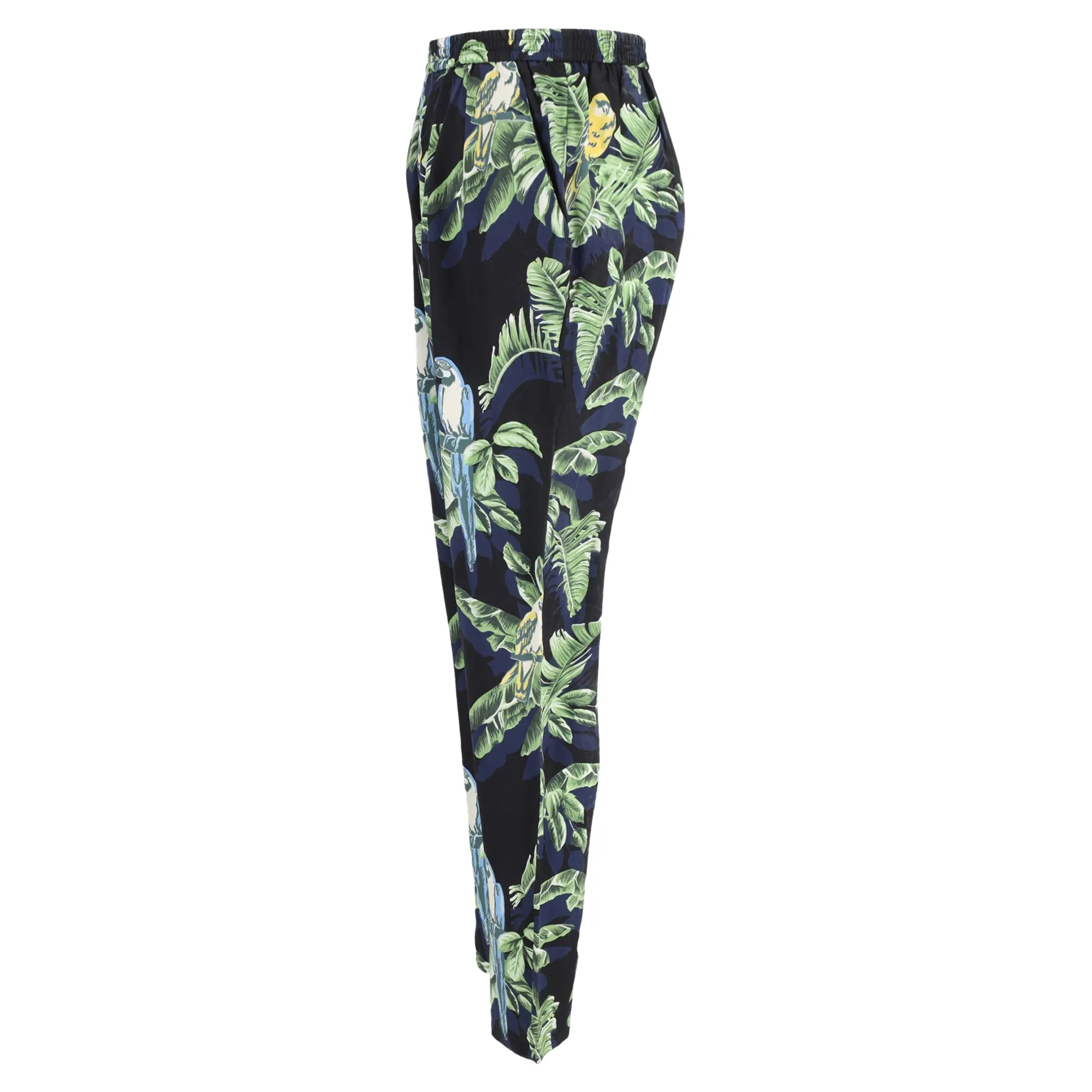 Stella Mccartney Birds Of Paradise Straight-Leg Trousers in Multicolor Silk
