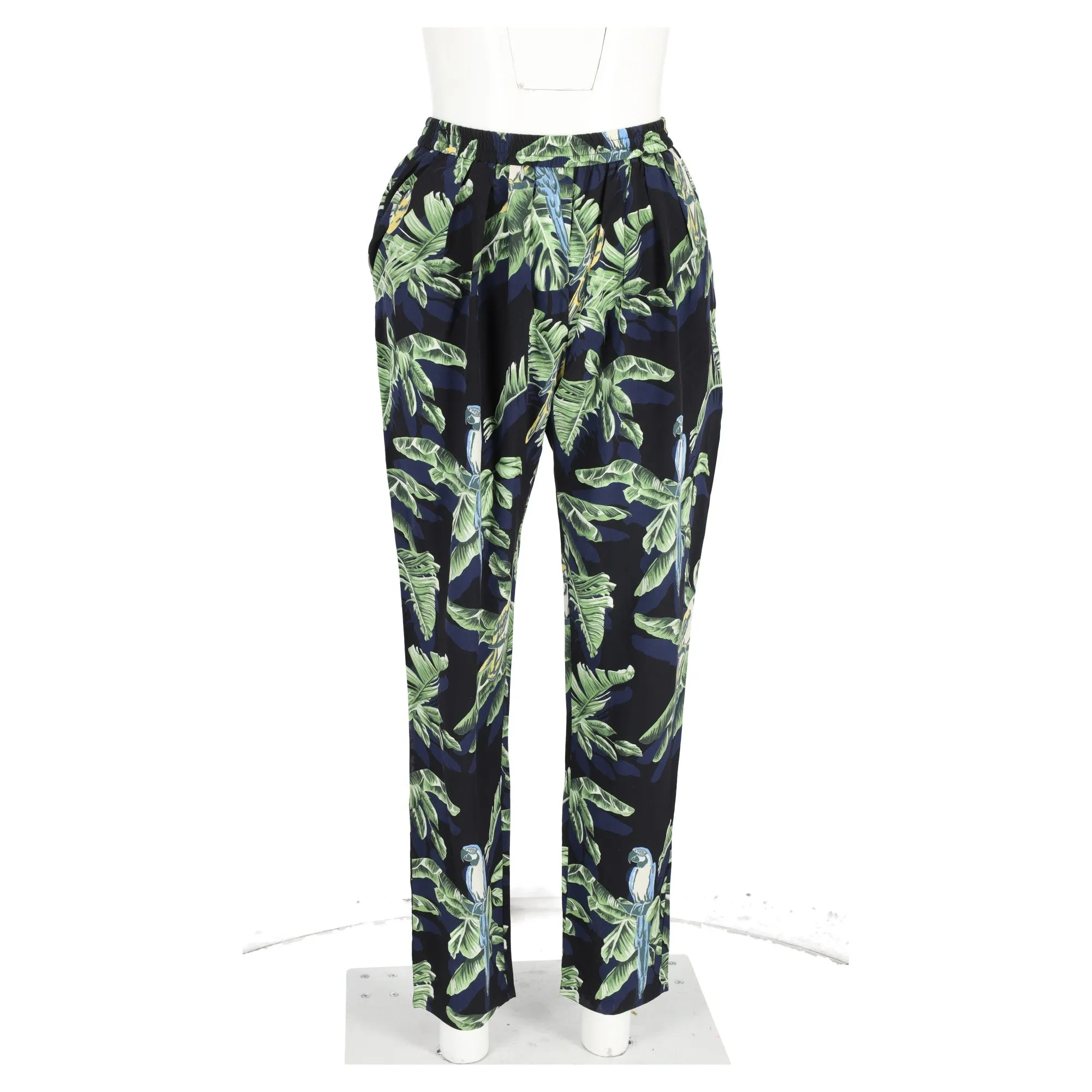 Stella Mccartney Birds Of Paradise Straight-Leg Trousers in Multicolor Silk