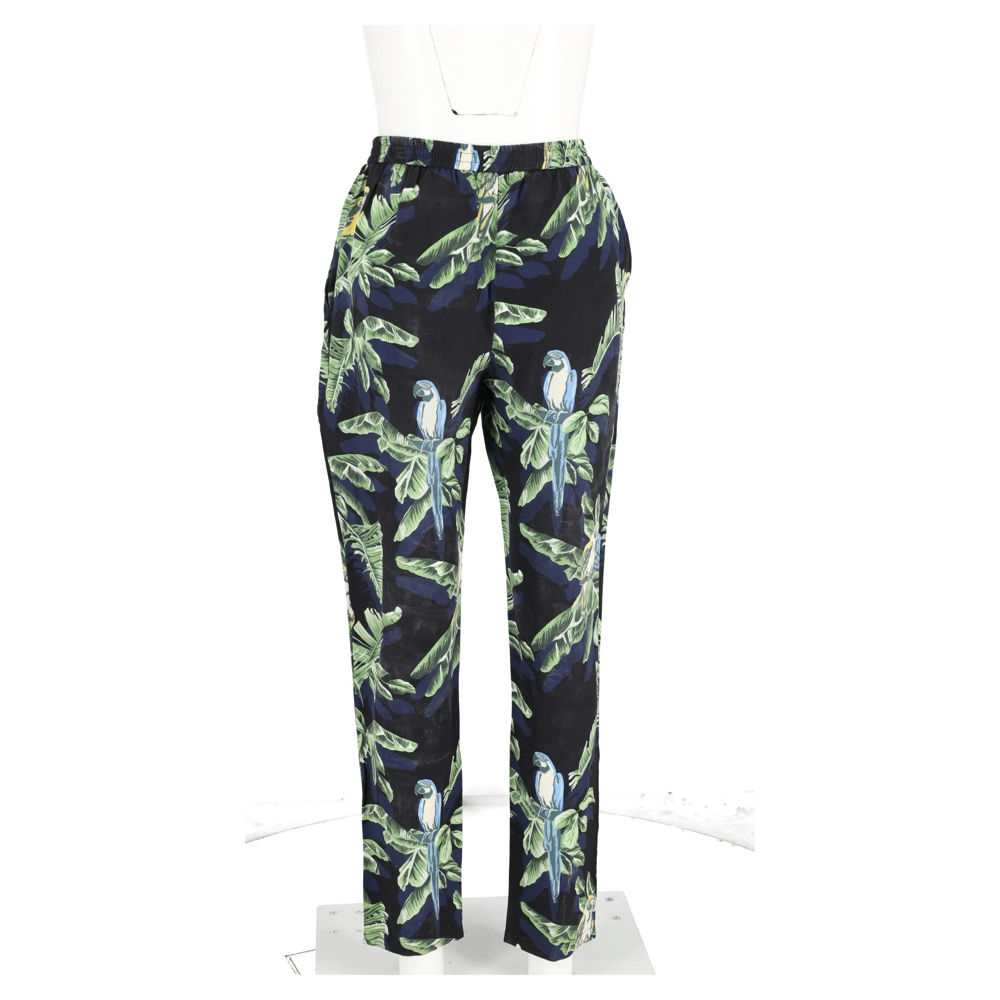 Stella Mccartney Birds Of Paradise Straight-Leg Trousers in Multicolor Silk