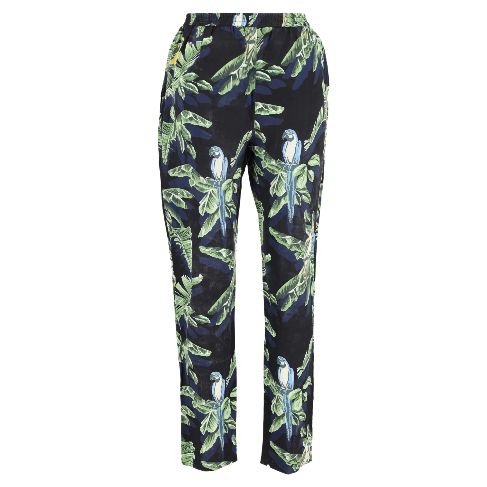 Stella Mccartney Birds Of Paradise Straight-Leg Trousers in Multicolor Silk