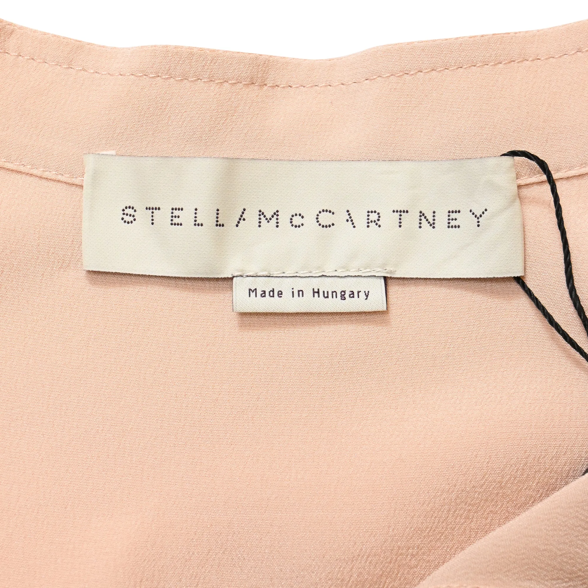 Stella McCartney Mandarin Collar Shirt in Peach Silk