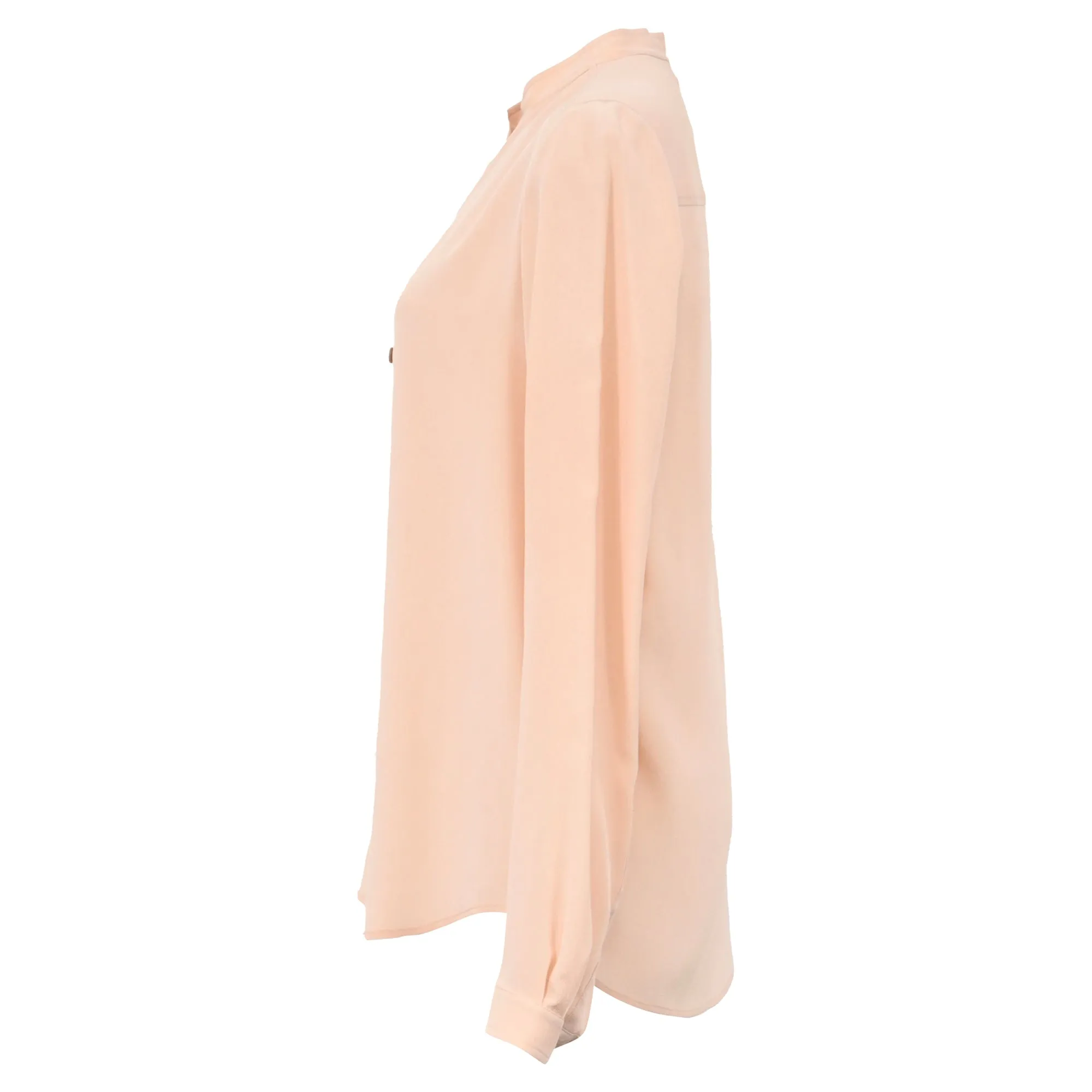 Stella McCartney Mandarin Collar Shirt in Peach Silk