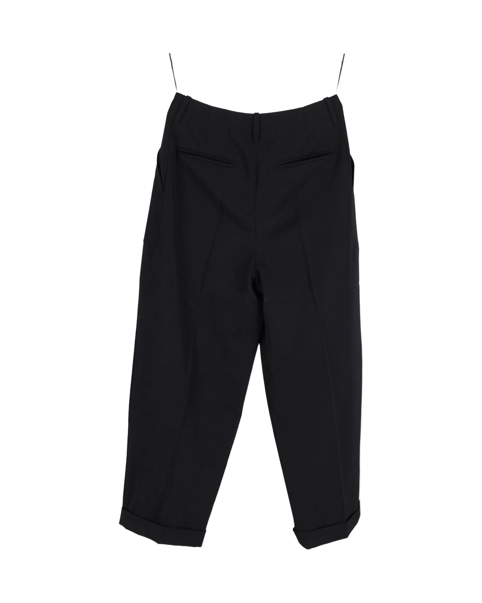 Stella McCartney Pleated Trousers in Black Cotton