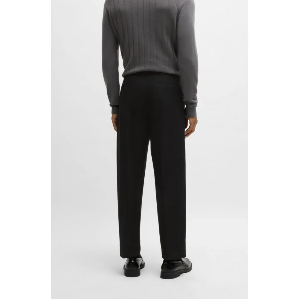 Straight-fit trousers in stretch-cotton dobby