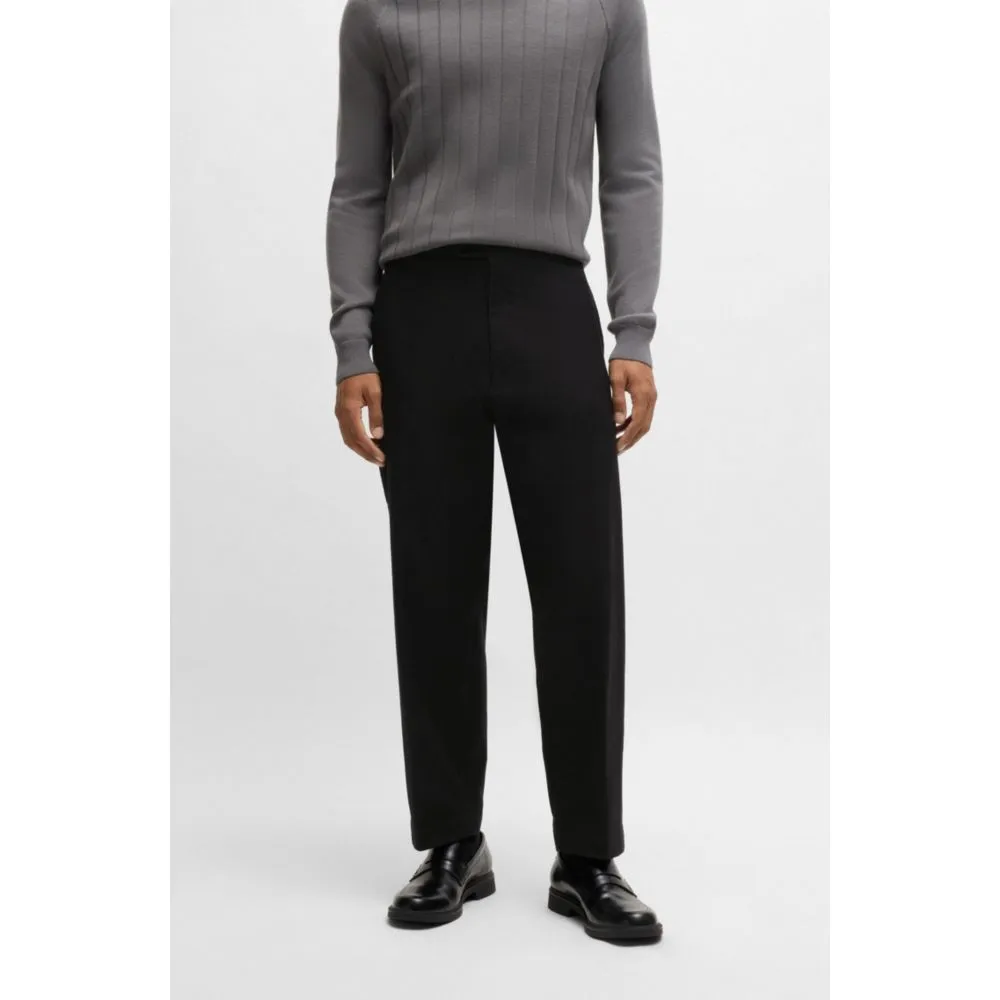 Straight-fit trousers in stretch-cotton dobby