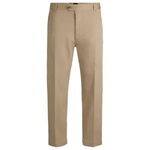 Straight-fit trousers in stretch-cotton dobby