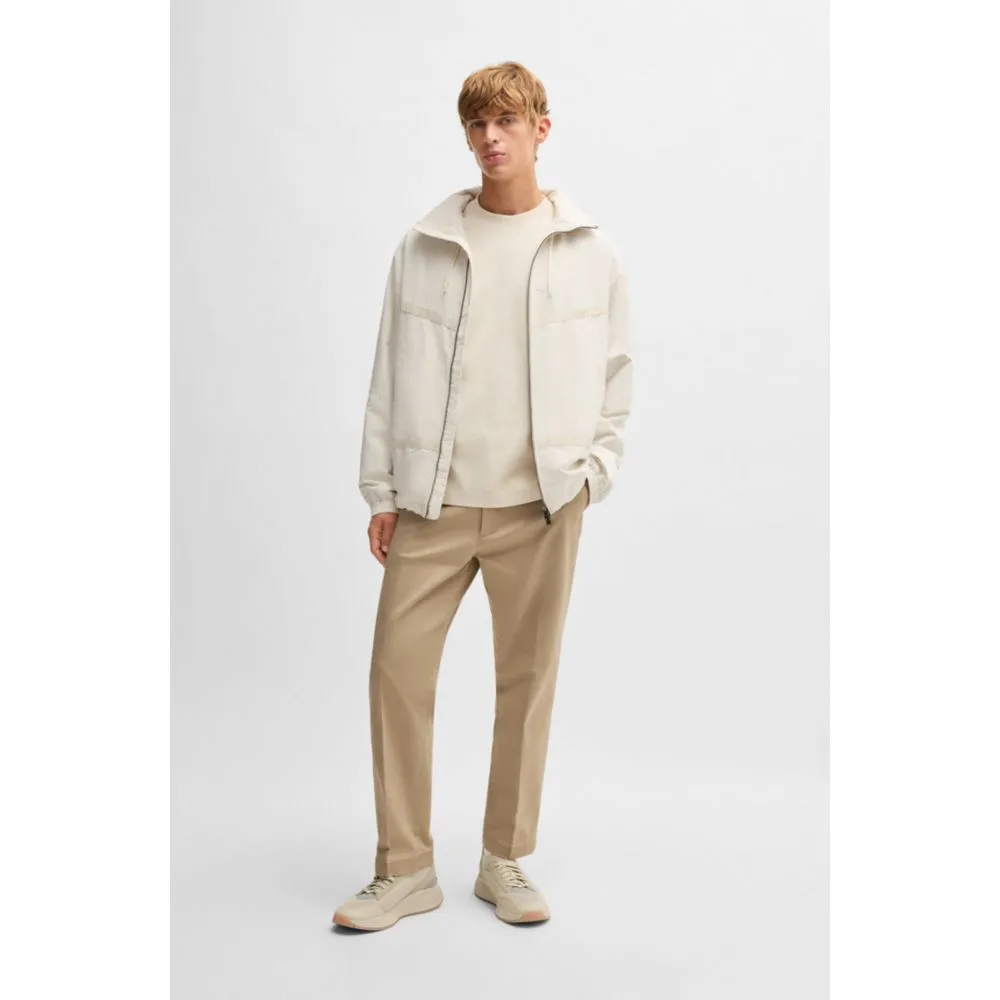 Straight-fit trousers in stretch-cotton dobby
