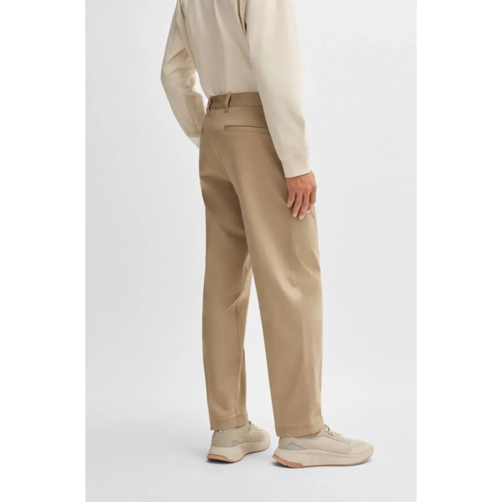 Straight-fit trousers in stretch-cotton dobby