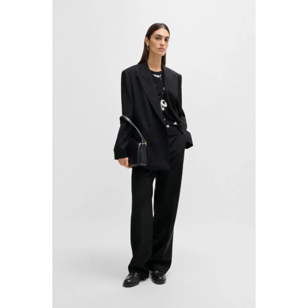 Straight-leg trousers in wool