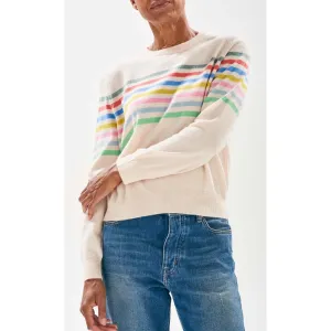 Stripe Block Crew In Cream Multi