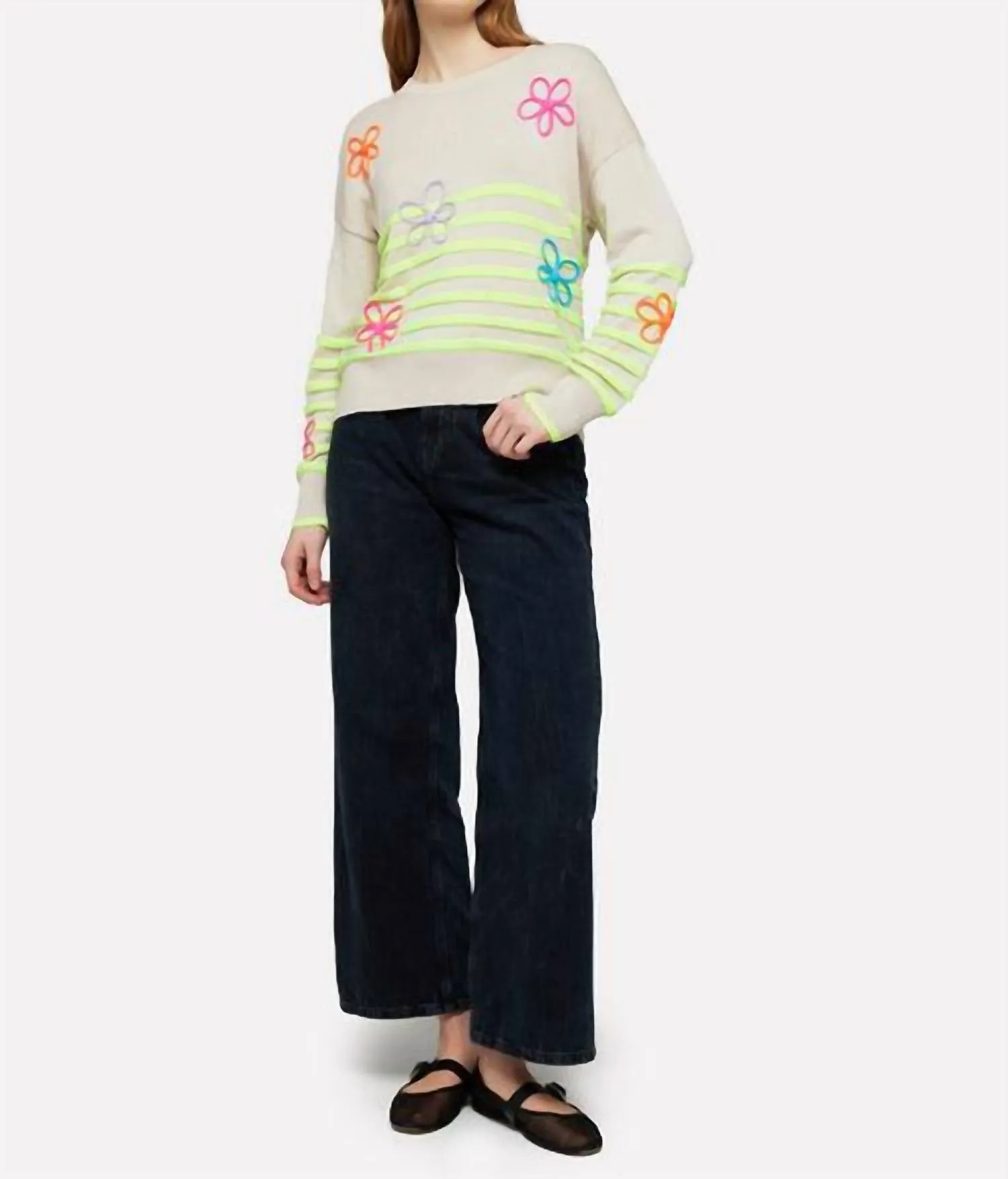 Stripe Crew Sweater In Canvas