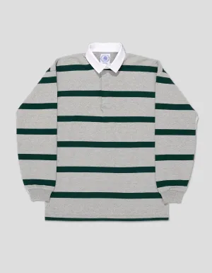 STRIPE RUGBY SHIRT - GREY/GREEN