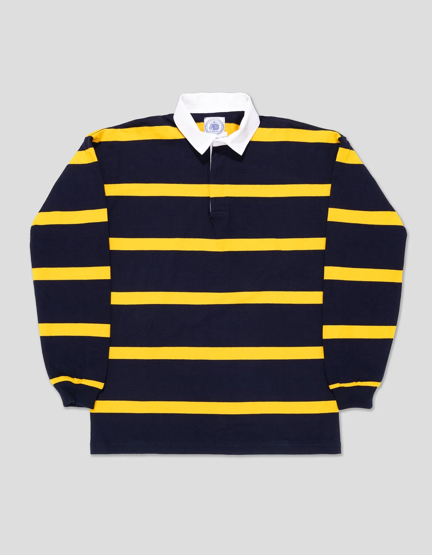STRIPE RUGBY SHIRT - NAVY/GOLD