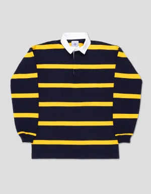 STRIPE RUGBY SHIRT - NAVY/GOLD