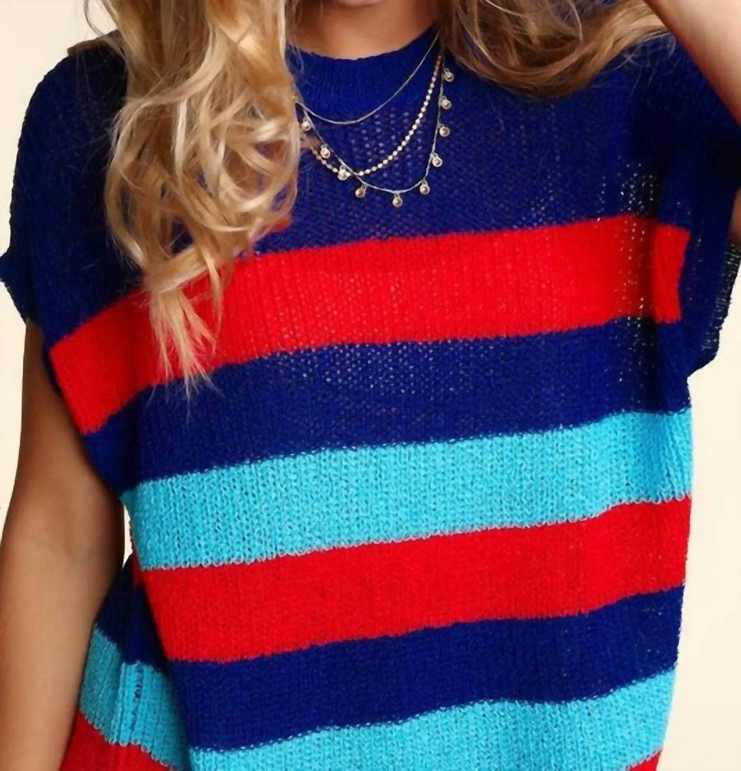 Striped And Cool Sweater In Navy