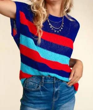 Striped And Cool Sweater In Navy