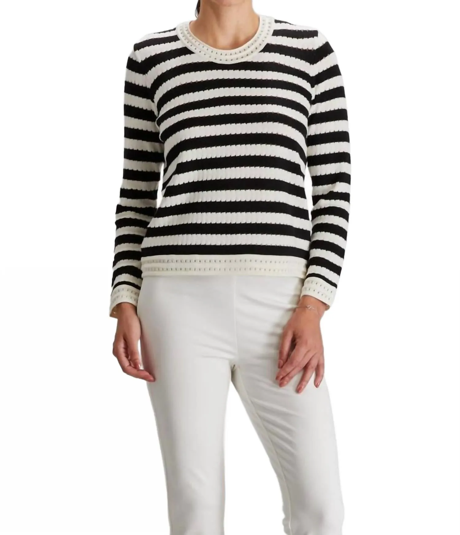 Striped Crewneck In Black/white