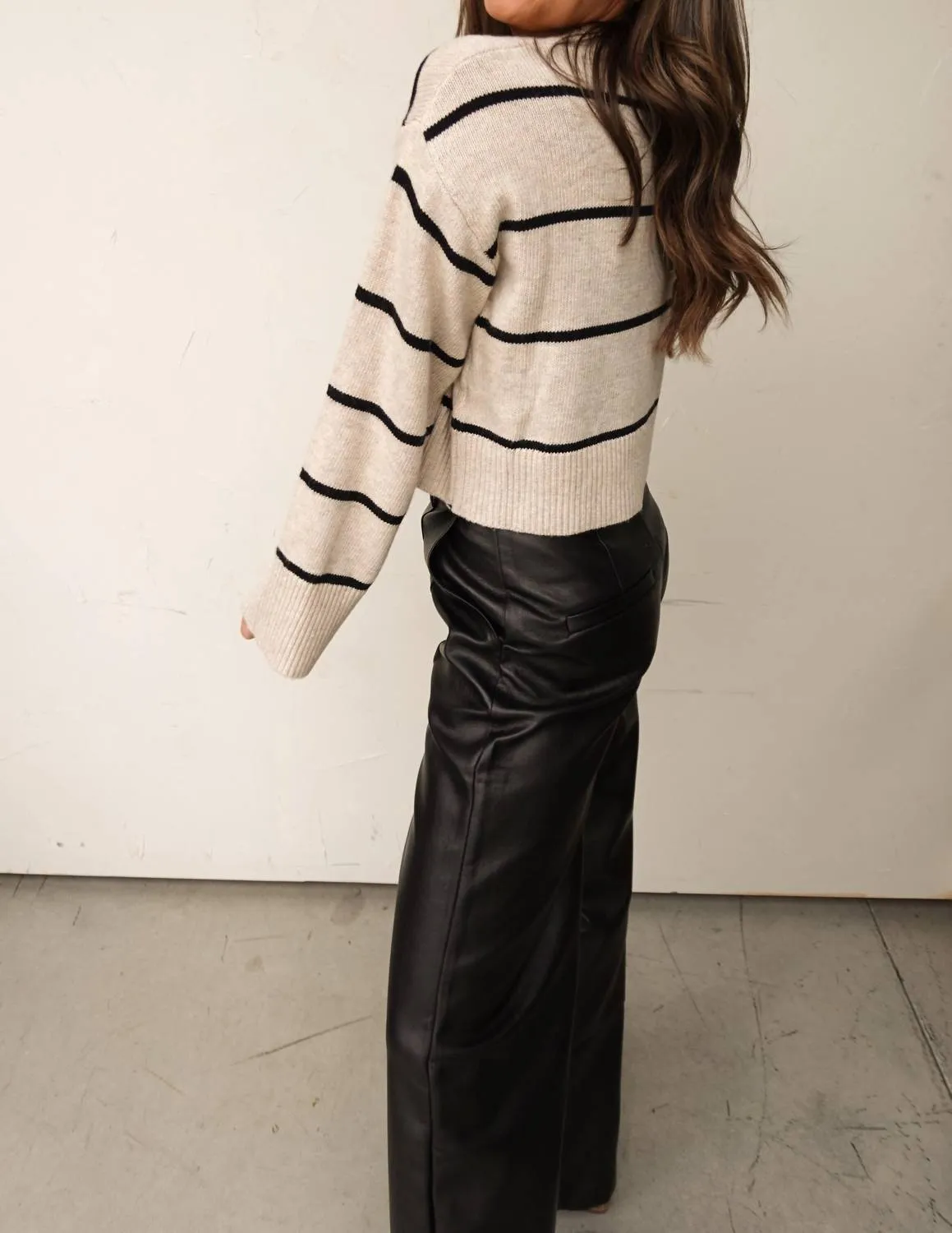 Striped Sweater In Oat And Black