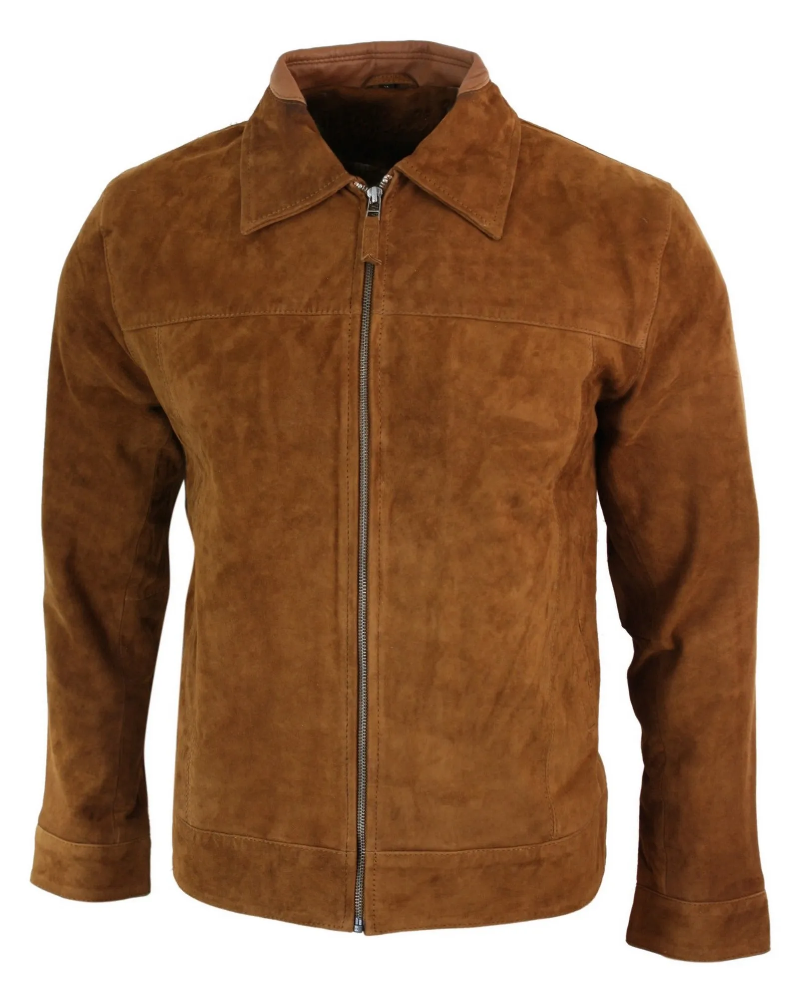 Suede Leather Classic Zip Jacket