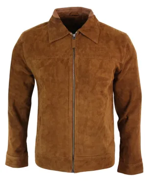 Suede Leather Classic Zip Jacket