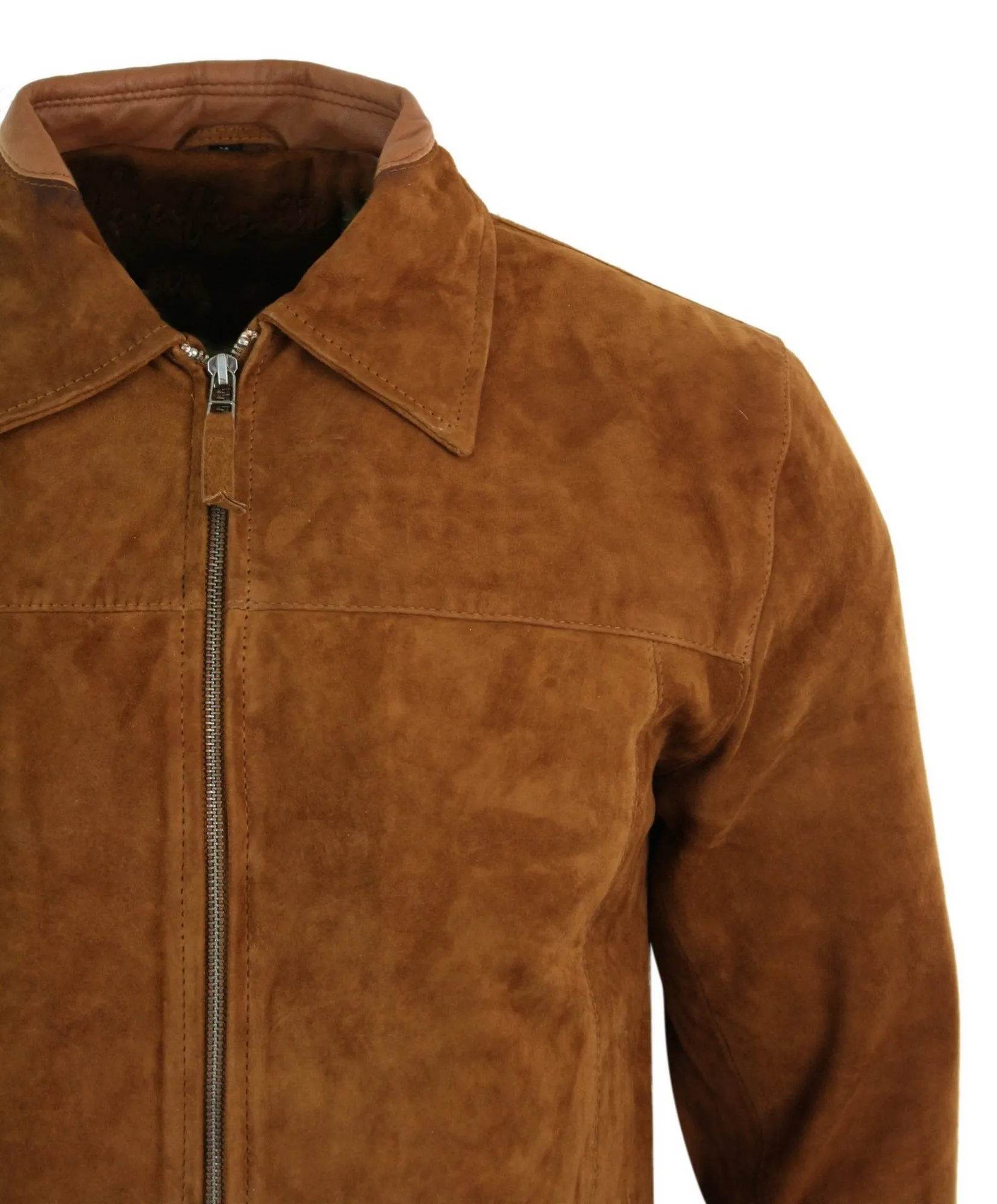 Suede Leather Classic Zip Jacket
